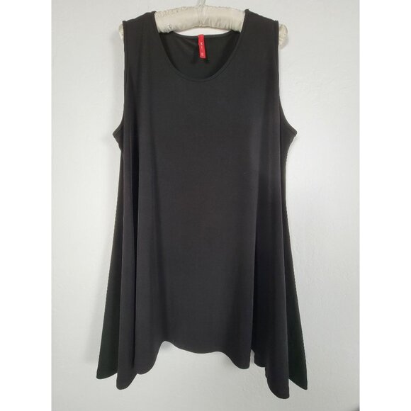 IC by Connie K Womens Black Sleeveless A-Line Swing Tunic Top XXL Stretch Casual - Picture 1 of 8
